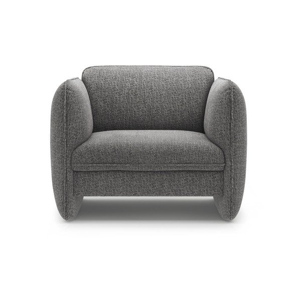 Tamsiai pilkos spalvos krėslas iš šenilinio audinio Georgia – Micadoni -image-2