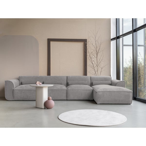 Kampinė sofa šviesiai pilkos spalvos (su dešiniuoju kampu) Flex Felix – Miuform-image-1