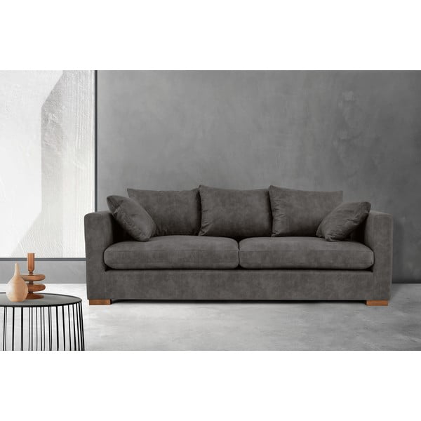 Iš dirbtinės odos sofa antracito spalvos 225 cm Hamburg – Scandic-image-4