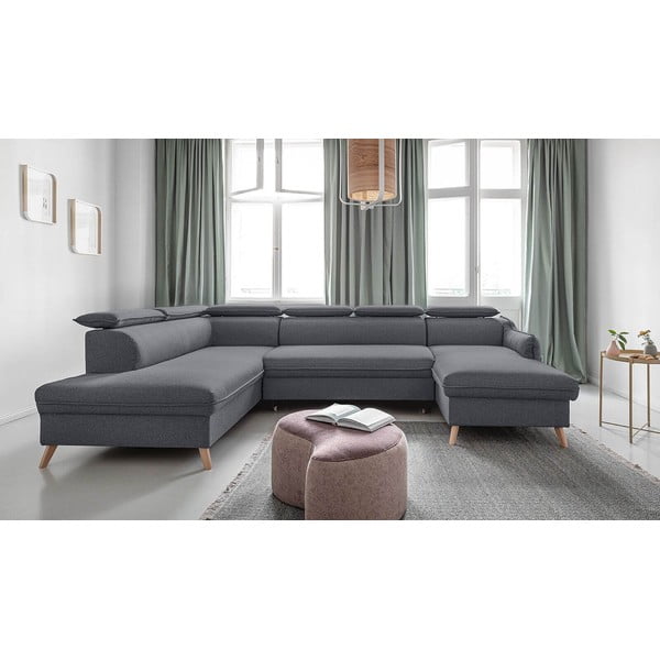 Sulankstoma kampinė sofa tamsiai pilkos spalvos (su kairiuoju kampu) Sweet Harmony – Miuform-image-3