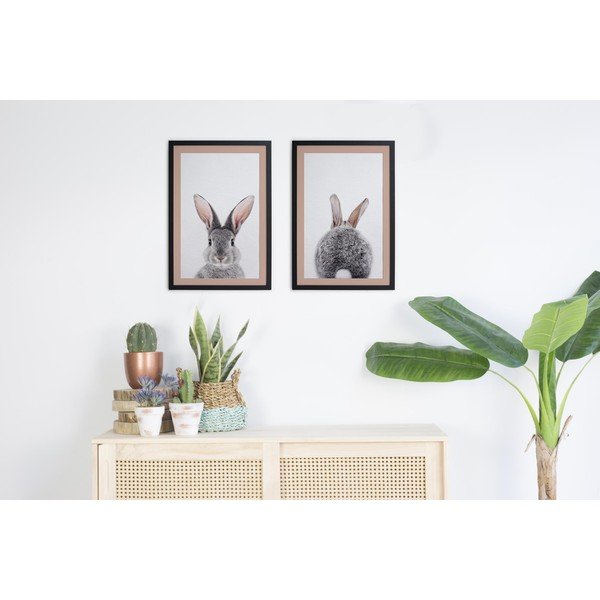 Plakatai 2 vnt. 40x30 cm Rose Rabbit – Madre Selva-image-1