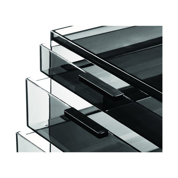 Matinis juodas vonios kambario kosmetikos organizatorius, pagamintas iš perdirbto plastiko - iDesign-image-4