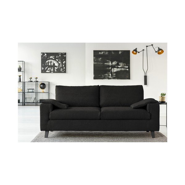 Juodos spalvos trivietė sofa Cosmopolitan design Munich-image-3