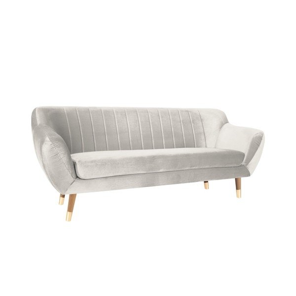 Kreminės spalvos aksominė sofa Mazzini Sofas Benito, 188 cm-image-2
