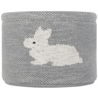 Pilkos spalvos medvilnės krepšys Kindsgut Bunny, ø 16 cm