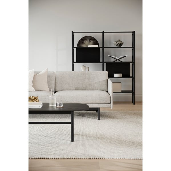 Juodos spalvos ąžuolinis kavos staliukas 135x62 cm Hammond - Rowico-image-3