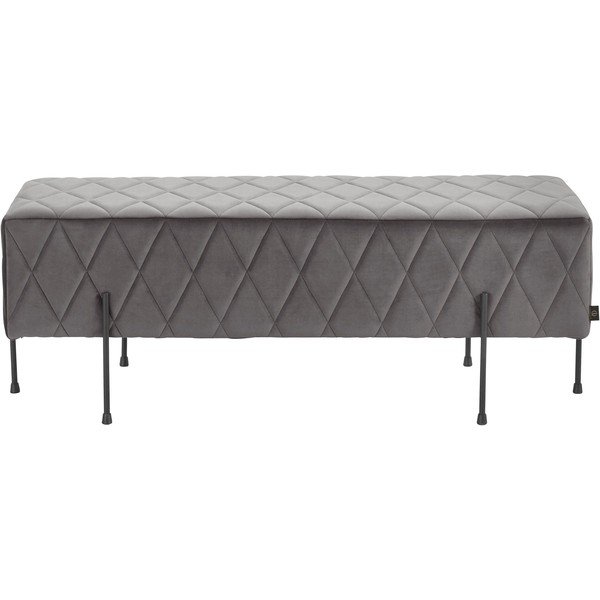 Pilkas aksominis suoliukas Toni - Støraa-image-1