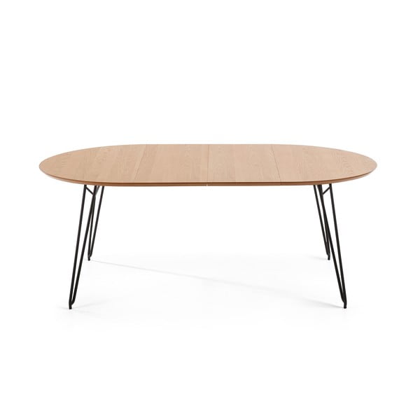 Išskleidžiamas valgomojo stalas su ąžuolo dekoru Kave Home Novaks, ø 120 cm-image-4