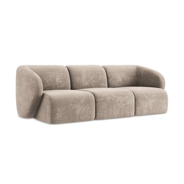 Šviesiai rudos spalvos sofa iš šenilinio audinio 244 cm Lani – Makamii-image-1