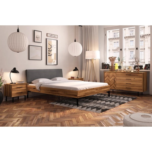 Minkšta ąžuolinė dvigulė lova 180x200 cm Abises 1 - The Beds-image-4