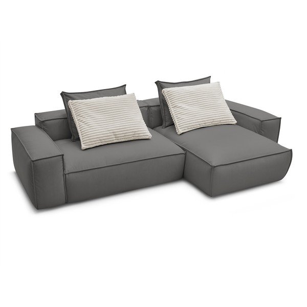 Iš dirbtinės odos kampinė sofa pilkos spalvos (kintama) Boheme – Bobochic Paris-image-4