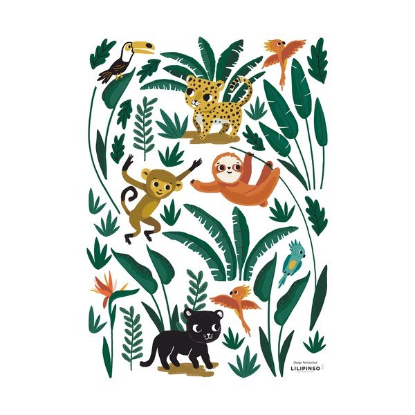 Lipdukų lapas 30x42 cm Jungle Animals – Lilipinso