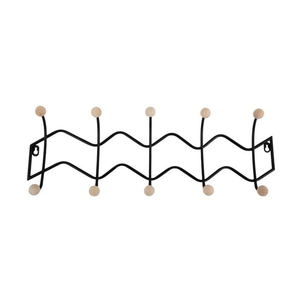 Juodos spalvos iš metalo sieninė lentyna 61 cm Zig Zag – PT LIVING