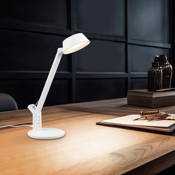 Matinės baltos spalvos stalinis šviestuvas LED su pritemdymo funkcija (aukštis 40 cm) Ava – Trio-image-4