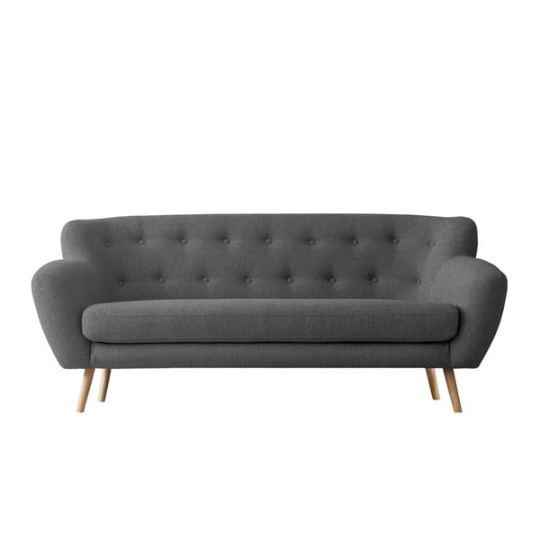 Tamsiai pilka trijų vietų sofa "Kooko Home Pop