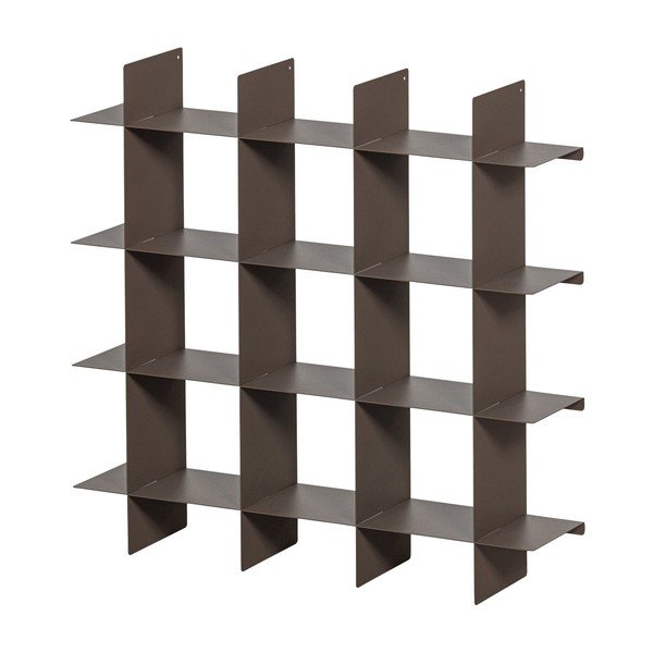 Rudos spalvos iš metalo kelių aukštų sieninė lentyna 60 cm Brik – WOOOD