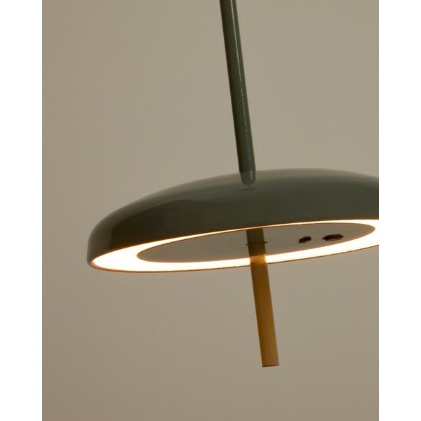 Šviesiai žalios spalvos lubinis šviestuvas LED su pritemdymo funkcija ø 16 cm su metaliniu gaubtu Porte – Kave Home-image-1