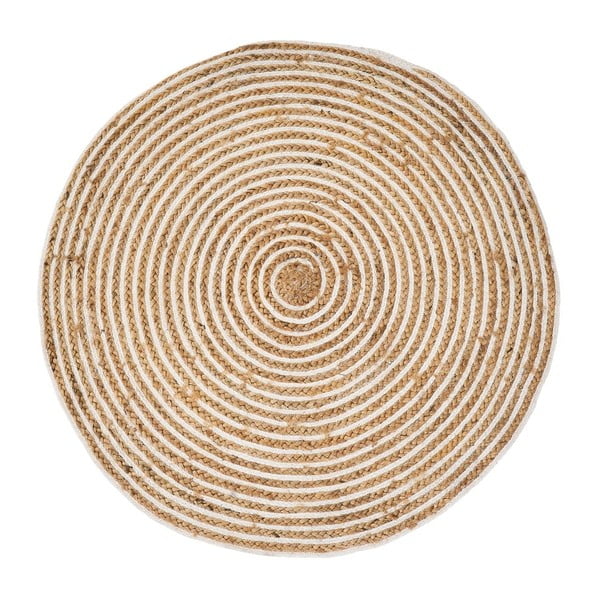 Iš džiuto apvalios formos kilimas natūralios spalvos ø 100 cm Natur – Casa Selección