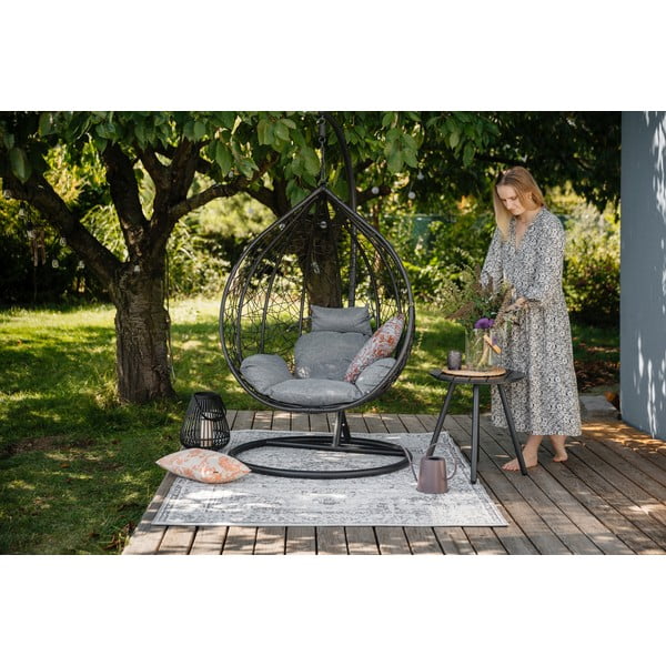 Tamsiai pilka pakabinama kėdė iš dirbtinio ratano Bonami Selection Noel-image-1