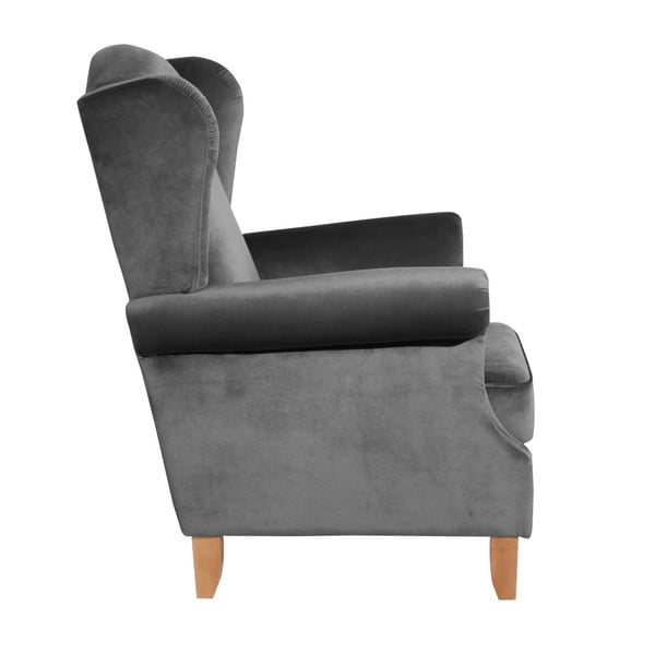 Antracito spalvos aksominis krėslas Max Winzer Verita Velvet-image-3