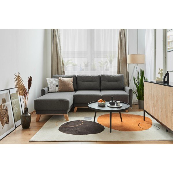 Tamsiai pilka modulinė kampinė sofa-lova Bonami Selection Pop-image-1