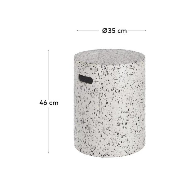 Baltas betoninis stalas Kave Home Jenell, ⌀ 35 cm-image-4