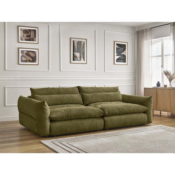 Žalios spalvos sofa iš šenilinio audinio 276 cm Neil – Bobochic Paris-image-1