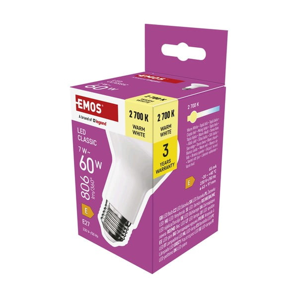 LED lemputė šilta balta 7 W E27, – EMOS-image-3