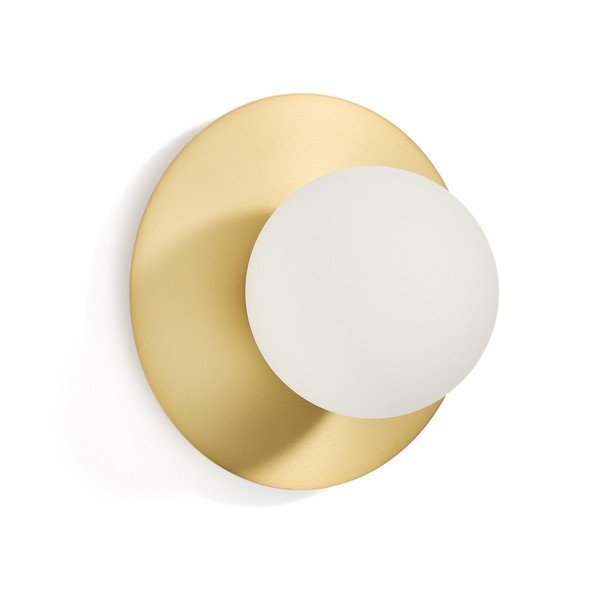 Baltos spalvos/auksinės spalvos sieninė lempa ø 25 cm Brisia – Kave Home