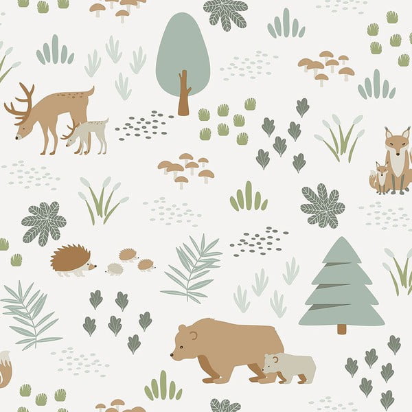 Vaikiški tapetai iš vilnos 10 m x 53 cm Forest Animals – Vavex