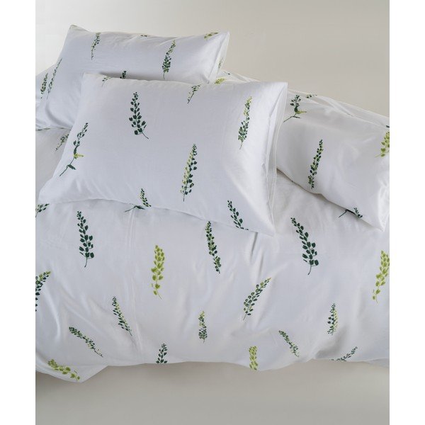 Baltos spalvos/žalios spalvos iš satino medvilnės dvigulė/itin ilga patalynė 240x220 cm Marseille Floral – Mila Home Luxury-image-4