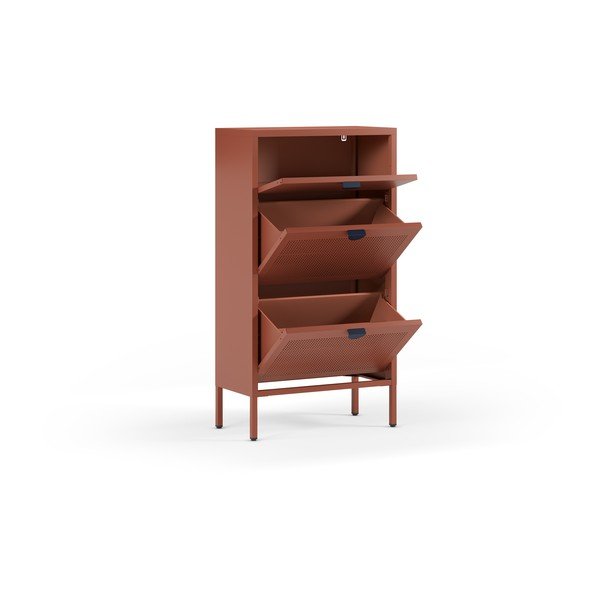 Terakotos spalvos iš metalo spintelė batams 60x110x30 cm Sayla – Marckeric-image-3