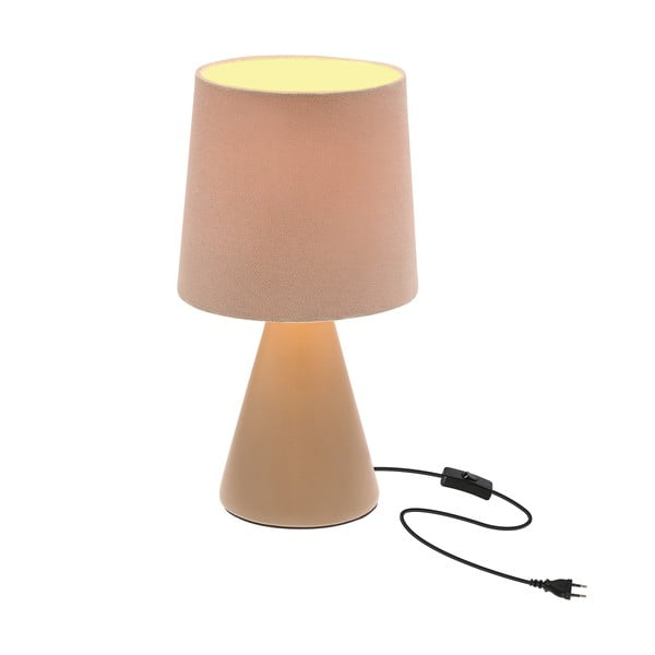 Smėlio spalvos stalinis šviestuvas (aukštis 24,5 cm) su tekstiliniu gaubtu Satti – Candellux Lighting-image-2
