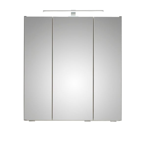 Pilka pakabinama vonios kambario spintelė su veidrodžiu 65x70 cm Set 357 - Pelipal