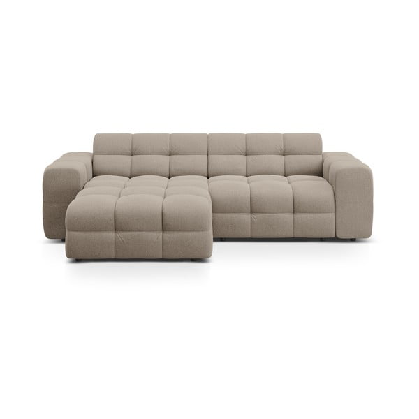 Rudos spalvos kampinė sofa (su kairiuoju kampu/su gultu) Kendal – Micadoni 