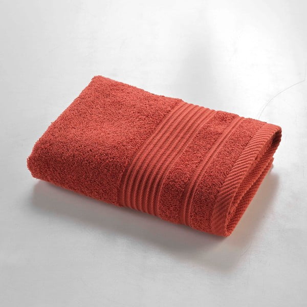 Iš frote audinio iš medvilnės rankšluostis raudonos plytų spalvos 50x90 cm Tendresse – douceur d'intérieur