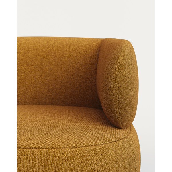 Garstyčių spalvos krėslas iš boucle Luisa – Kave Home-image-4