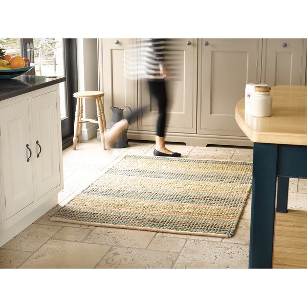 Jūros žolės, džiuto ir medvilnės kilimas "Flair Rugs" Mėlyna, 80 x 150 cm-image-1