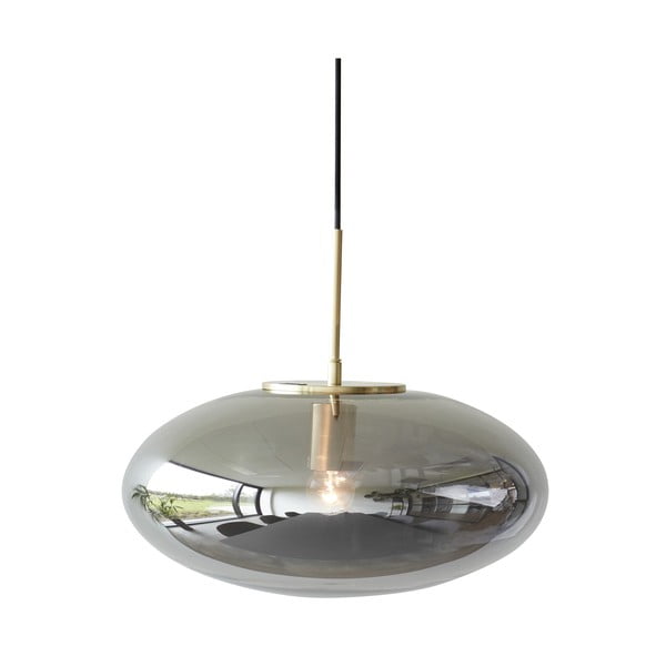 Kabantis šviestuvas pilkos spalvos su pritemdymo funkcija ø 40 cm su stiklo gaubtu Reflect – Hübsch