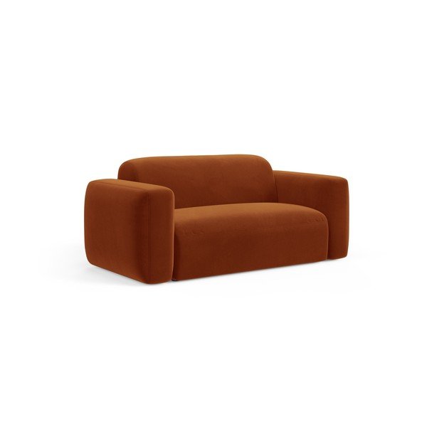 Terakotos spalvos iš velveto sofa 180 cm Strino – Cosmopolitan Design-image-1