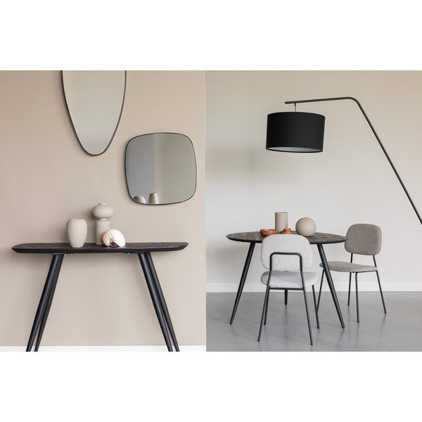 Iš tikmedžio masyvo konsolinis staliukas juodos spalvos 37x118 cm Webster – White Label-image-2