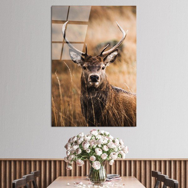 Paveikslas ant stiklo 70x100 cm Deer - Wallity-image-1