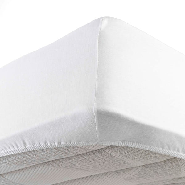 Paklodė iš jersey audinio baltos spalvos su guma 90x190 cm Jersy – douceur d'intérieur-image-2