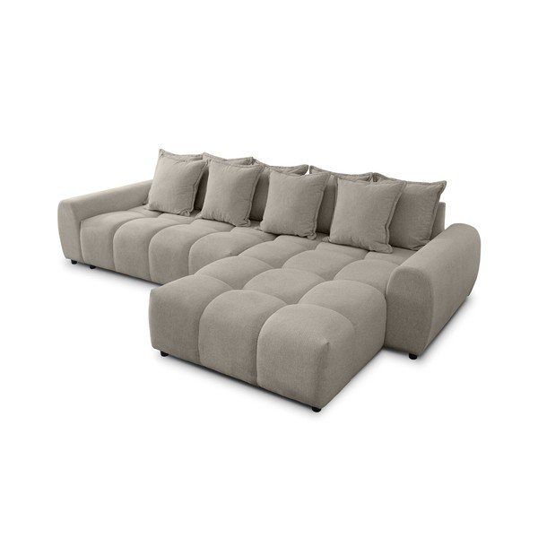 Taupe spalvos kampinė sofa (su dešiniuoju kampu/su gultu) Albane  – Ropez-image-2