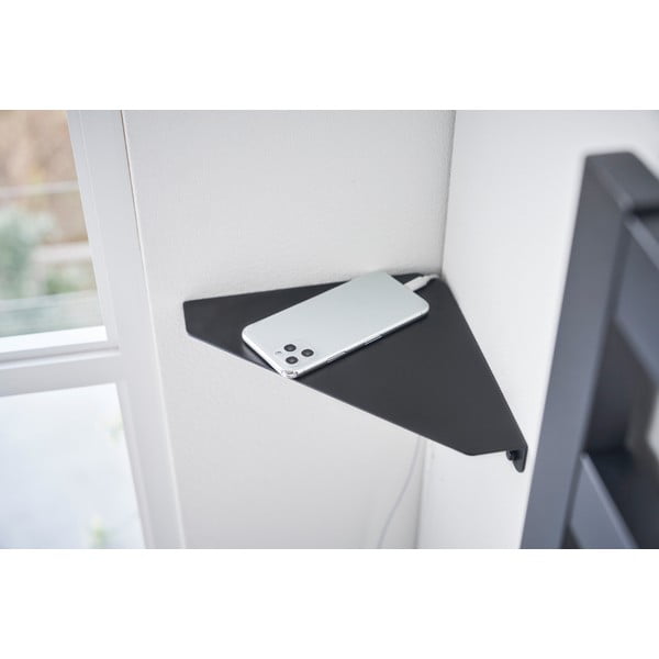 Kampinė sieninė lentyna iš metalo juodos spalvos 22 cm Tower – YAMAZAKI-image-3