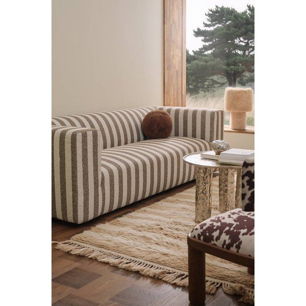 Rudos spalvos/kreminės spalvos sofa iš šenilinio audinio 220 cm Lisa – Ellos Home-image-1