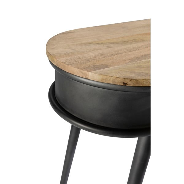 Juodos spalvos/natūralios spalvos konsolinis staliukas 38x90 cm Delhi – MOME-image-3