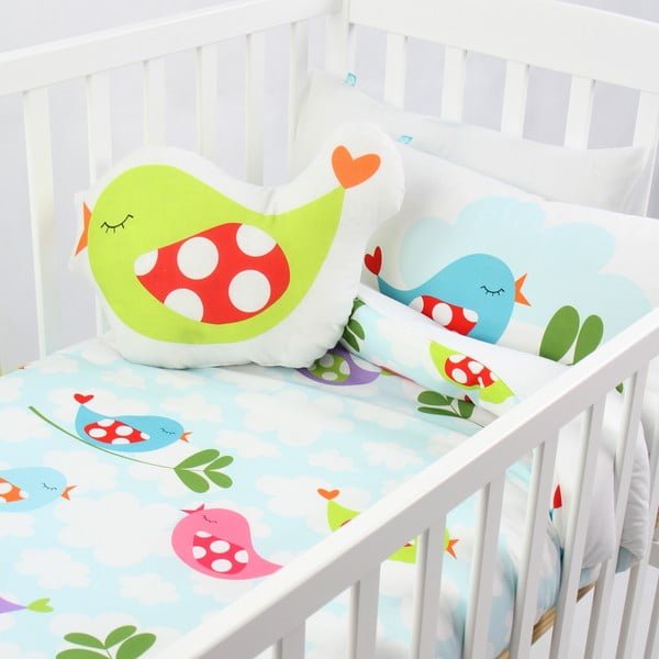 Vaikiška medvilninė patalynė su paukšteliais, 100 x 120 cm-image-2