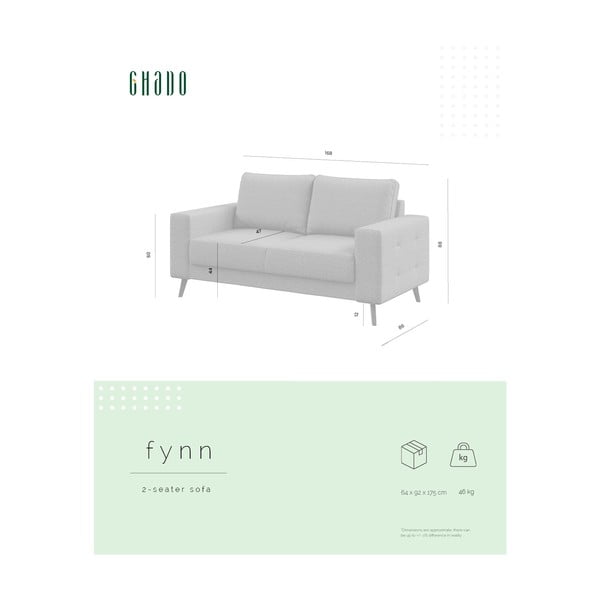 Sofa pilkos spalvos 168 cm Fynn – Ghado-image-3