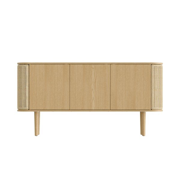 Žema šoninė spintelė natūralios spalvos iš ąžuolo 150x75 cm Treasures – UMAGE-image-3